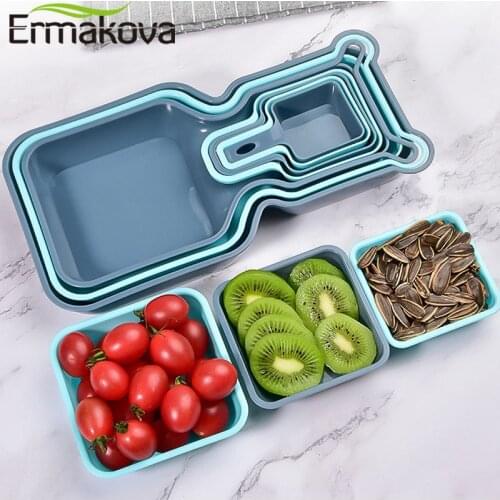 ERMAKOVA 10-Piece Superior BDP Free PP Food Plate Mixing Bowl Square Dried Fruit Snack Salad Kitchen Bowl Kitchen Tool Gadget