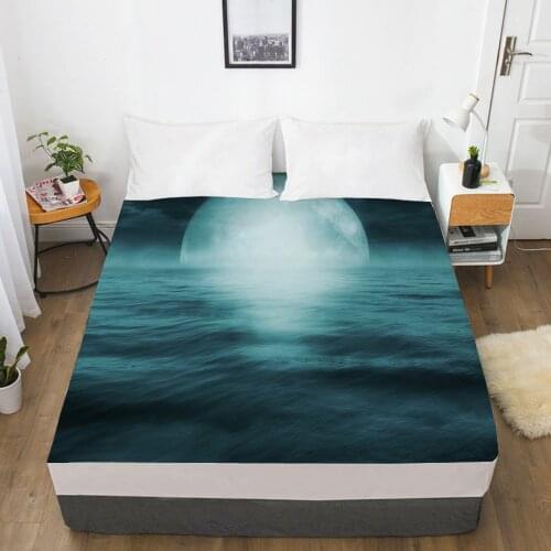 Galaxy fitted sheet bed sheet With An Elastic Band 150x200/180/200/160*200 Mattress Cover Bed cover Black dense fog