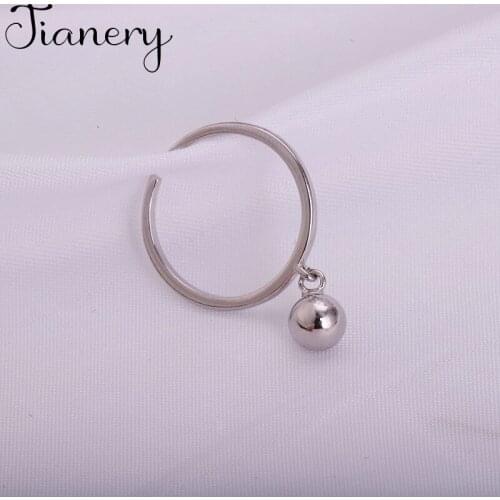 JIANERY Punk Personality Silver Color Ball Rings For Women Wedding Jewelry Adjustable Antique Finger Ring Anillos