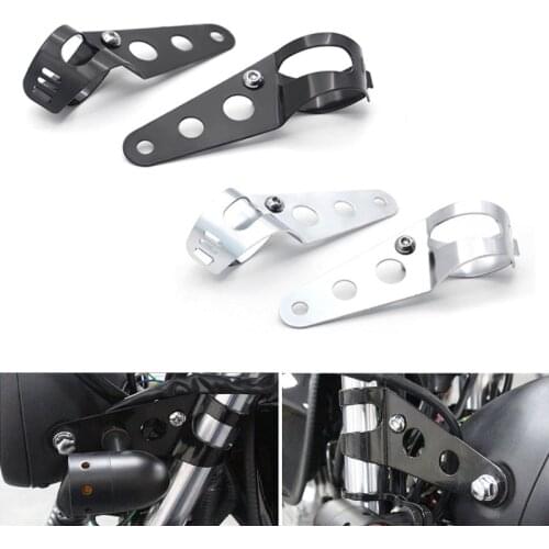 Motorbike Headlight Mount Brackets Clamps Adjustable Parts Compatible with Kawasaki Suzuki Bobber Racer Motorcycle willie g skul