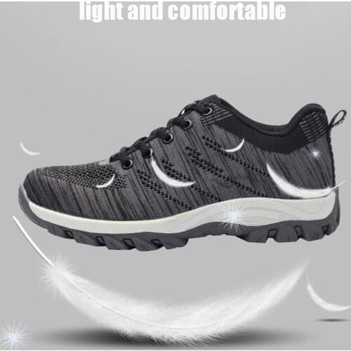 New men work safety shoes steal toe safety shoes sneaker large size construction anti-puncture outdoor sports light shoes
