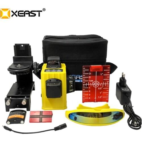 XEAST 3D 12 lines laser level 360 Vertical And Horizontal Self-leveling Red Beam nivel laser Leveling,Magnetic lifting bracket