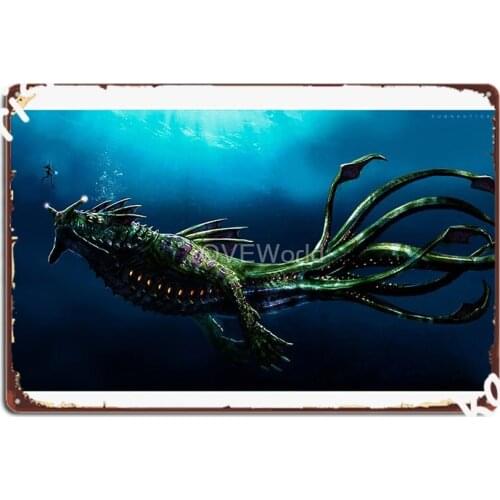 Subnautica Metal Plaque Poster Club Bar Wall Decor Club Home Vintage Tin Sign Poster