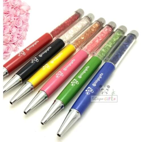 Fashion Diamond Crystal ballpoint pen custom printed with your company logo/email/website for your company events giveaways
