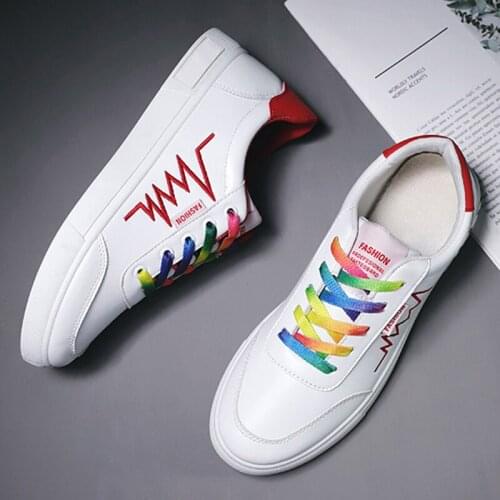 2021 New Men Vulcanize Shoes Wild Male Shoes Adult Men Shoes White Sneakers Men Casual Shoes Soft Leather Youth Male Trainers