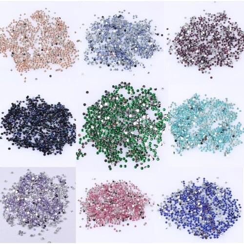 2-6mm 1000Pcs Rhinestones Crystal Clear AB Non Hotfix Flatback Nail Rhinestoens for Clothes Nails 3D Nail Shoes Art Decoration
