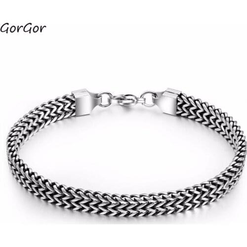 GorGor New Fashion Style Exquisite Workmanship Titanium Steel Versatile Trendy Durable Simplicity Unique Men Bracelets 1016