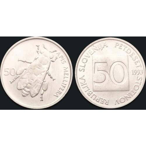 Slovenia 50 Cents Aluminum Coin100% Real Genuine Original Coin Comemorative Coin Collection Rare Unc
