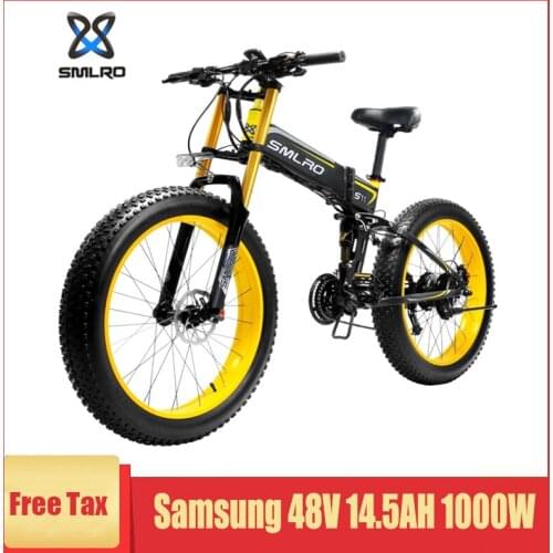 SMLRO S11 S11F S11-PLUS Electric Bicycle 1000W 48V 26 Inch Bicycle Fat Ebike Mountain E Bike Foldable Motorcycle Mtb Cycling