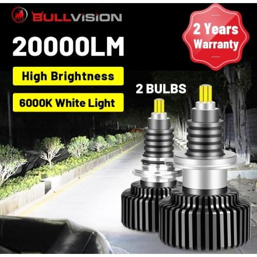 BULLVISION H7 LED Headlights 20000LM 360 Degree 6000K 8000K Color H1 H4 H11 9012 HIR2 HB3 HB4 H8 H9 9005 9006 Car Headlamp Bulbs