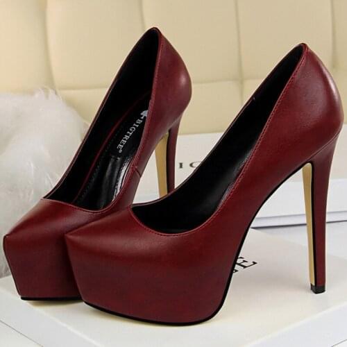 2021 Women Red Wine Sexy Fetish 13.5cm Thin High Heel 5.5cm Platform Luxury Pumps Scarpin Female Party Wedding Nightclub Shoes