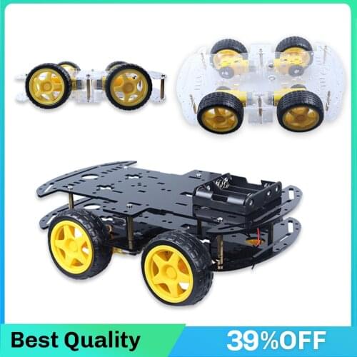 Smart Car Kit 4WD Smart Robot Car Chassis Kits Car With Speed Encoder and Battery Box Diy Electronic Kit for Arduino Car Chassis