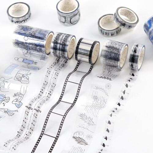 1pcs Journaling Decorative Transparent Washi Tape Masking Tape Japanese Stationery Stickers Scrapbooking School Supplies