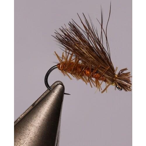 10pcs Elk Hair Caddisfly Flies for Fly Fishing #14 Orange Stonefly Fishing Lure for Trout