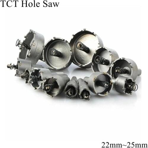 22mm 22.5mm 23mm 24mm 25mm TCT Hole Saw Blade HSS Metal Drill Bit Carbide Tip Cutter Metalworking Stainless Steel Iron Alloy