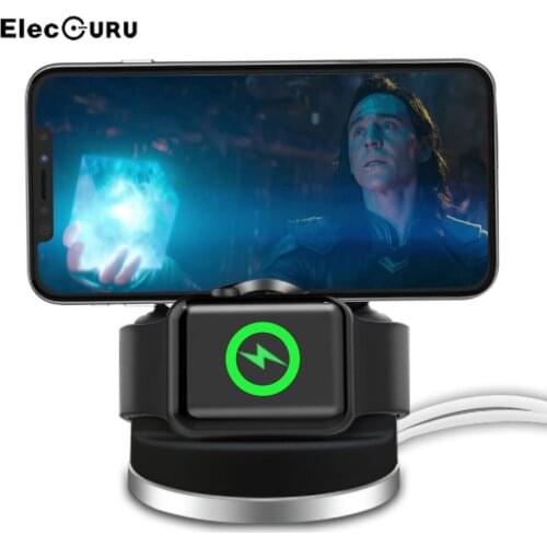 3 in 1 Charging Dock Holder For iPhone X 8 7 6 Black Fast Charging Stand Dock Station Charger For Apple Watch iWatch Airpods