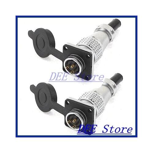 AC 400V 25A 3 Pin Electric Deck Aviation Connector Adapter Plug Y16-3 2 Pcs