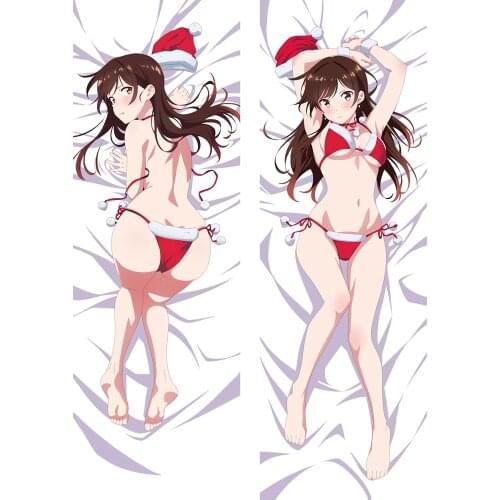 Anime Dakimakura Rent A Girlfriend Christmas Hugging Body Throw Cushion Pillow Cover Case