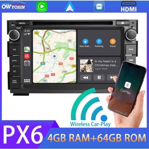 7" Android 10.0 Car DVD Multimedia Player For KIA Venga CEED 5*USB GPS Navigation Radio PX6 4G+64G Wireless Carplay TDA7850 HDMI