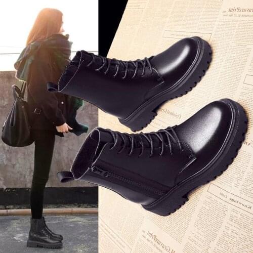 Genuine Leather Zipper Martin Boots Fashion Women Snow Boots 8CM High Heels Casual Ankle Boot Chelsea boots