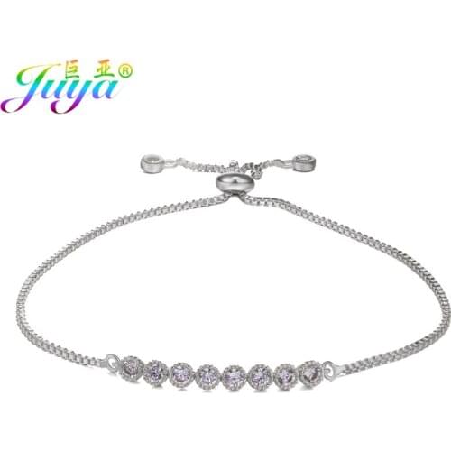 Handmade Cubic Zirconia Connect Charm Bracelets For Women Girls DIY Craft Adjustable Chains Bracelets
