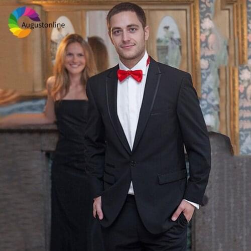 2019 Black Evening Party Men Suits For Wedding Blazer Tailored Made Slim Fit Formal Tuxedo Best Man Prom Terno Masculino 2Pieces