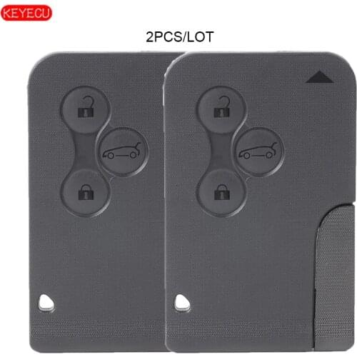 KEYECU 2PCS/Lot 433MHz PCF7947 Smart Remote Key Fob 3 Button for Renault Megane Scenic Clio 2003-2008