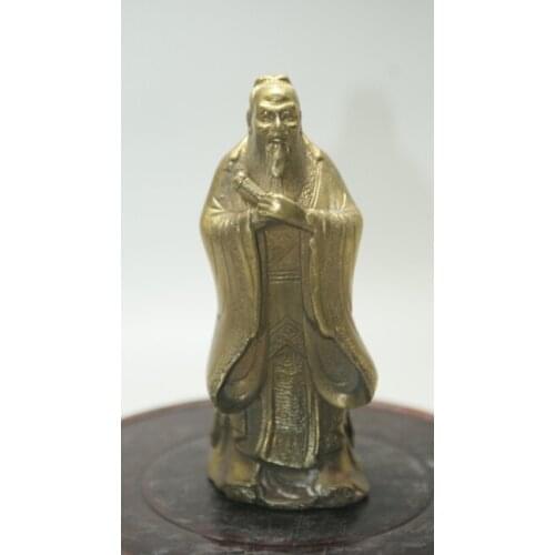 Chinese Unique Copper Carved Confucius statue bronze factory outlets