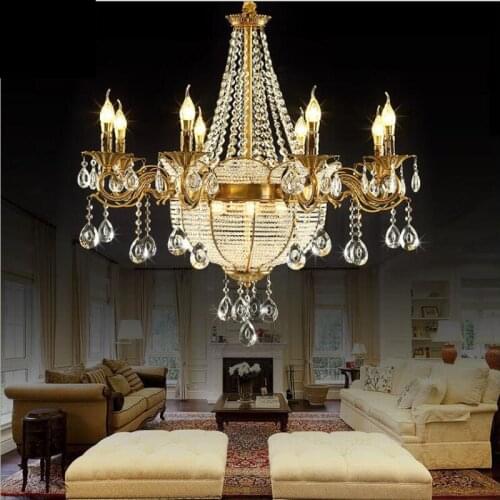 L European living room chandelier LED crystal lamp home improvement engineering lamp restaurant chandelier crystal chandelie LED
