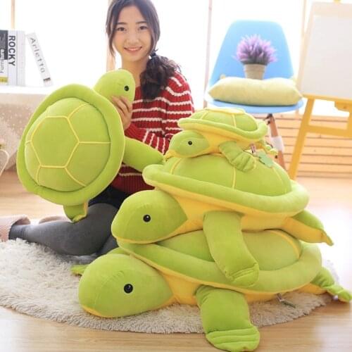 2021 New Super Hot Turtle Plushie Toys Army Green Soft Tortoise Animals Dolls Stuffed Toy for Baby Kids Birthday Christmas Gifts