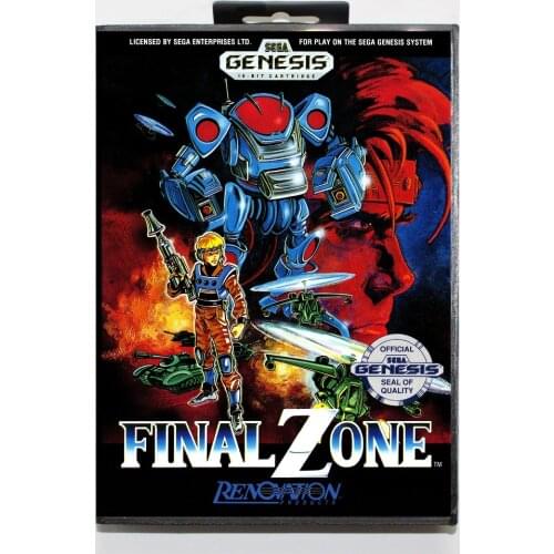 New 16 bit MD game card - final zone with Retail box For Sega genesis system