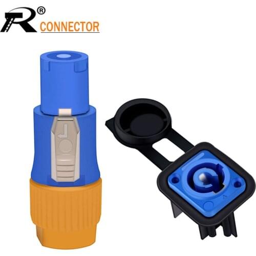 2pcs New Waterproof 20A PowerCON Power Panel Mount Adapter True Locking Cable Connector IP65 Aviation flame retardant connector