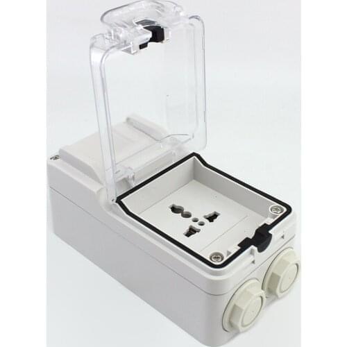 Outdoor with switch waterproof socket anti-storm rain household dustproof waterproof socket wall mounted industrial socket