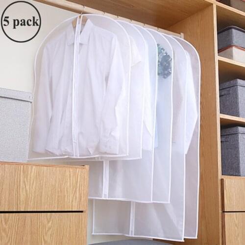 Hanging Clear Garment Bag Dress Suit Bags Dust-Proof Closet Storage and Travel Garment Coat Cover Protector Washable Dust Covers
