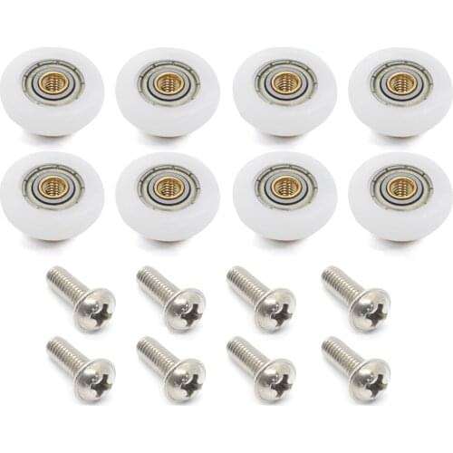 Shower room pulley bathroom sliding glass door wheels nylon copper roller hanging round
