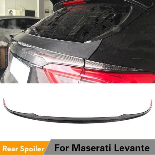 Carbon Fiber Rear Middle Trunk Spoiler Boot Lip Wing Spoiler For Maserati Levante 2016 - 2019 Rear Middle Trunk Spoiler Wing Lid