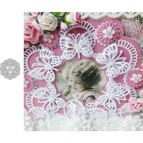 New Butterfly Wreath Background Metal Cutting Dies Scrapbooking Embossing Paper Craft Card Making Templates