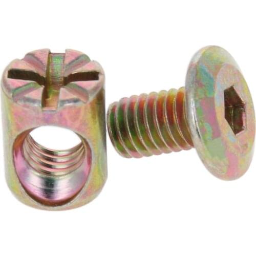 MroMax 5/8/10/12/16 pcs New Hammer Screws M6*F13 Carbon Steel Galvanized Thread Inner Hexagon Bronze Hardware Fastener Screws