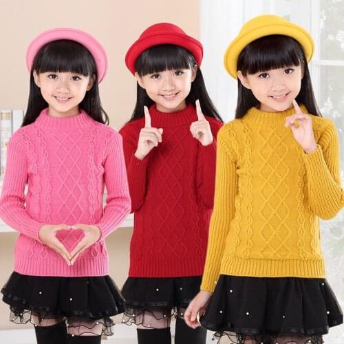 Girls Knitted Sweater Spring Children O-Neck Pullover Sweater For Boys 3 4 5 6 8 10 12 14 Years Autumn Winter Wear DWQ126