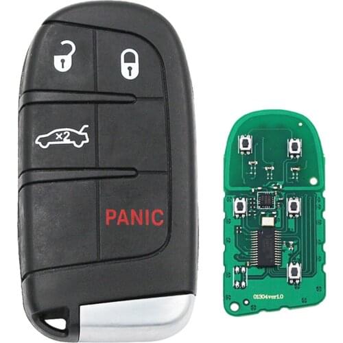 XRSHKEY 433MHz ID46 Chip GQ4-54T Replacement 3+1 4 Button Smart Remote Key for Chrys 200 2015 2016 2017 300 2019