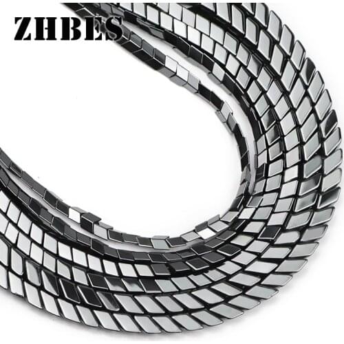 ZHBES 4/6/8mm Natural Black Stone Triangle pointer Arrows Hematite Spacer Loose Beads For DIY Jewelry Making bracelet Findings