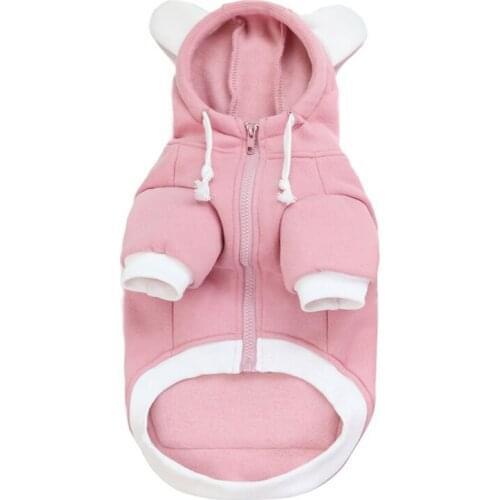 Winter Pet Dog Clothes Cute Bear Ear Design Puppy Hoodie Dogs Coat Jacket French Bulldog Clothing For Dogs