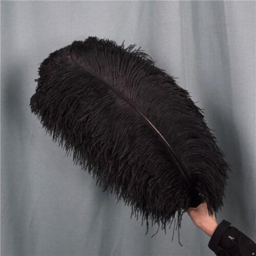 10Pcs Black Ostrich Feathers for Crafts Table Centerpieces Natural Pluma Wedding Party Decoration Large Feathers for Vases Decor
