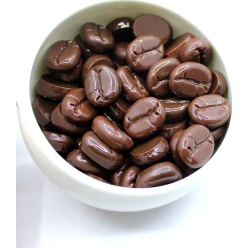 10PCS Charms Simulated Coffee Beans Resin