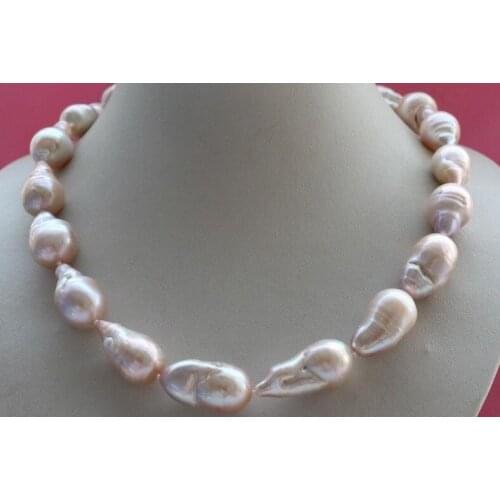 18" Natural 26 mm Pink Reborn Pearl Necklace