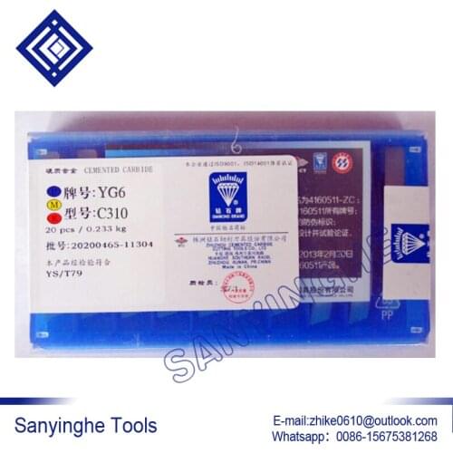 20pcs/lots C310 YG6 / YG8 / YW1 / YW2 / YT5 / YT14 / YT15 Carbide welding Inserts Brazed Insert