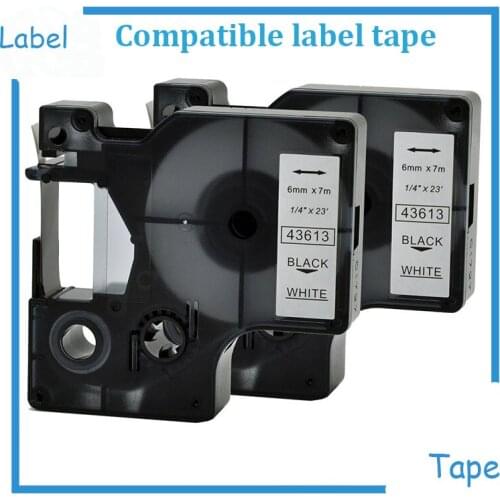 2PK 43613 Compatible Dymo D1 6MM Label Printer Black on White DYMO LabelManager Label Maker