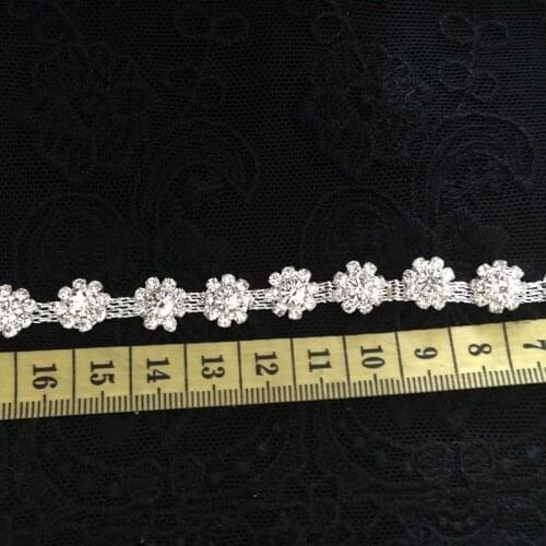 3 Yards Bling Bling Decorative Glass Rhinestone Trims Wedding Dress Trimming