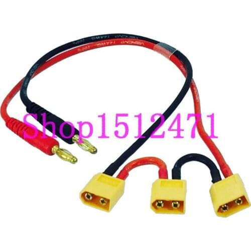 4mm banana BULLETS to 3 XT60 male series charger lead cable for RC Power