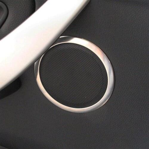 4 pcs ABS Matte Chrome Door Speaker Ring Trim Sticker For BMW 3 Series GT 316 318 320 2013 2014 2015 2016 2017 Car Accessories